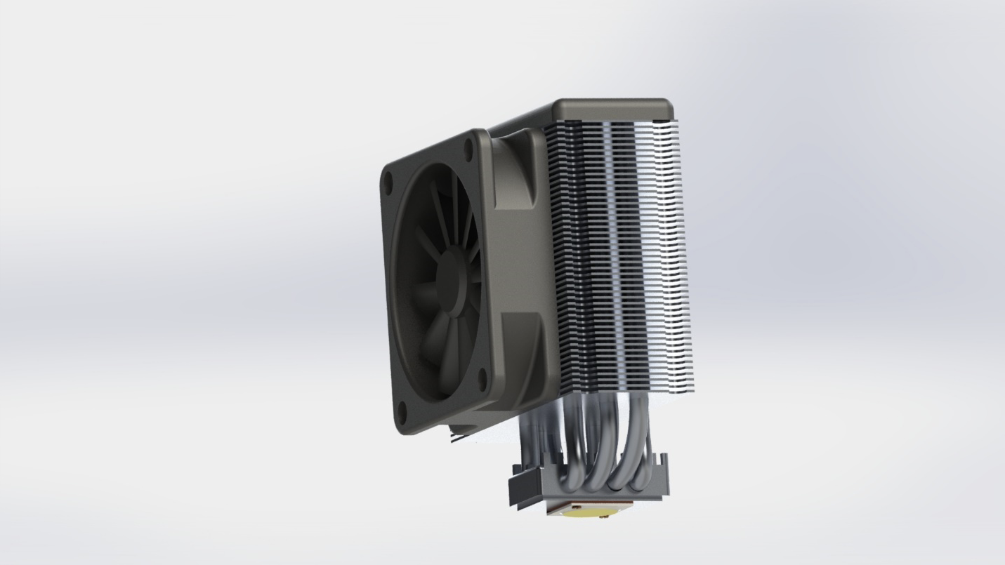 CFD Results - Single COB LED and CPU-Cooler Assembly (Solid Temperature).