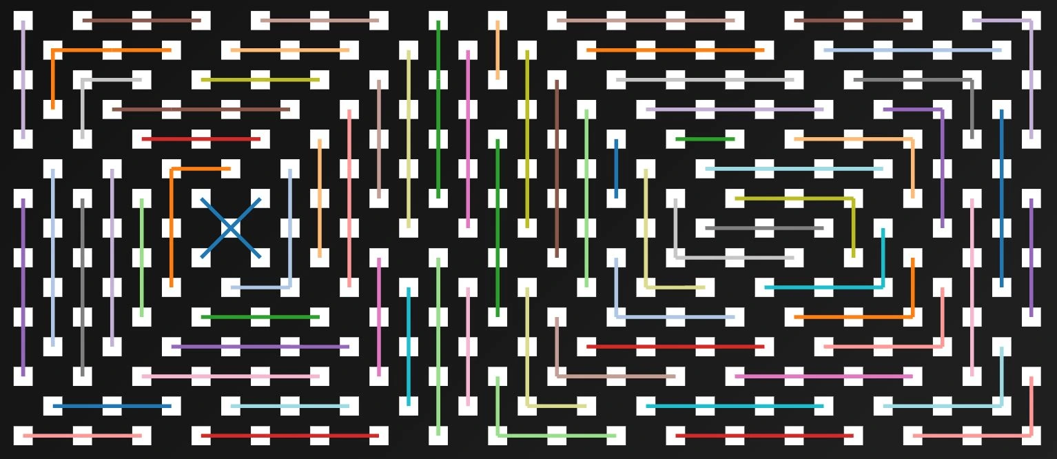 Diagram of the modular layout generator across square and rectangular rooms, showing how the same structural logic carries across different geometries.
